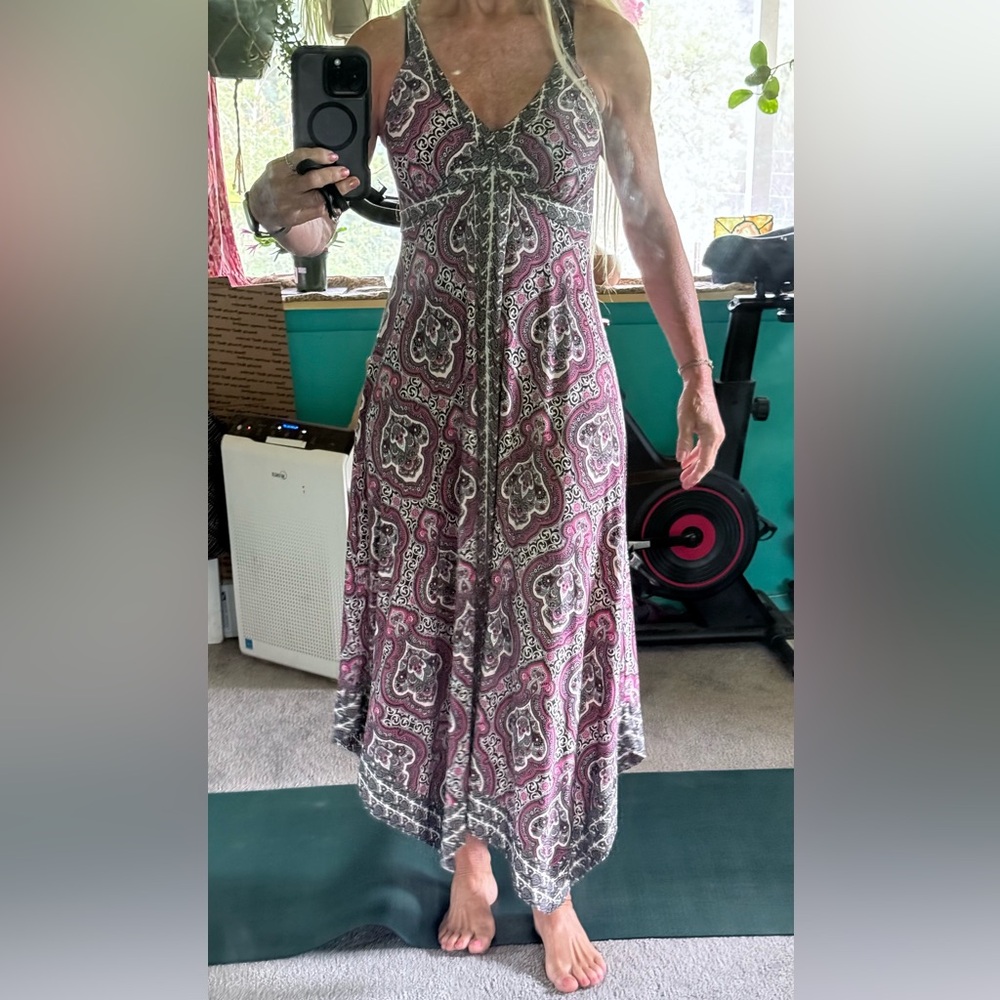 INC International Concepts Pink Paisley Halter Maxi Dress